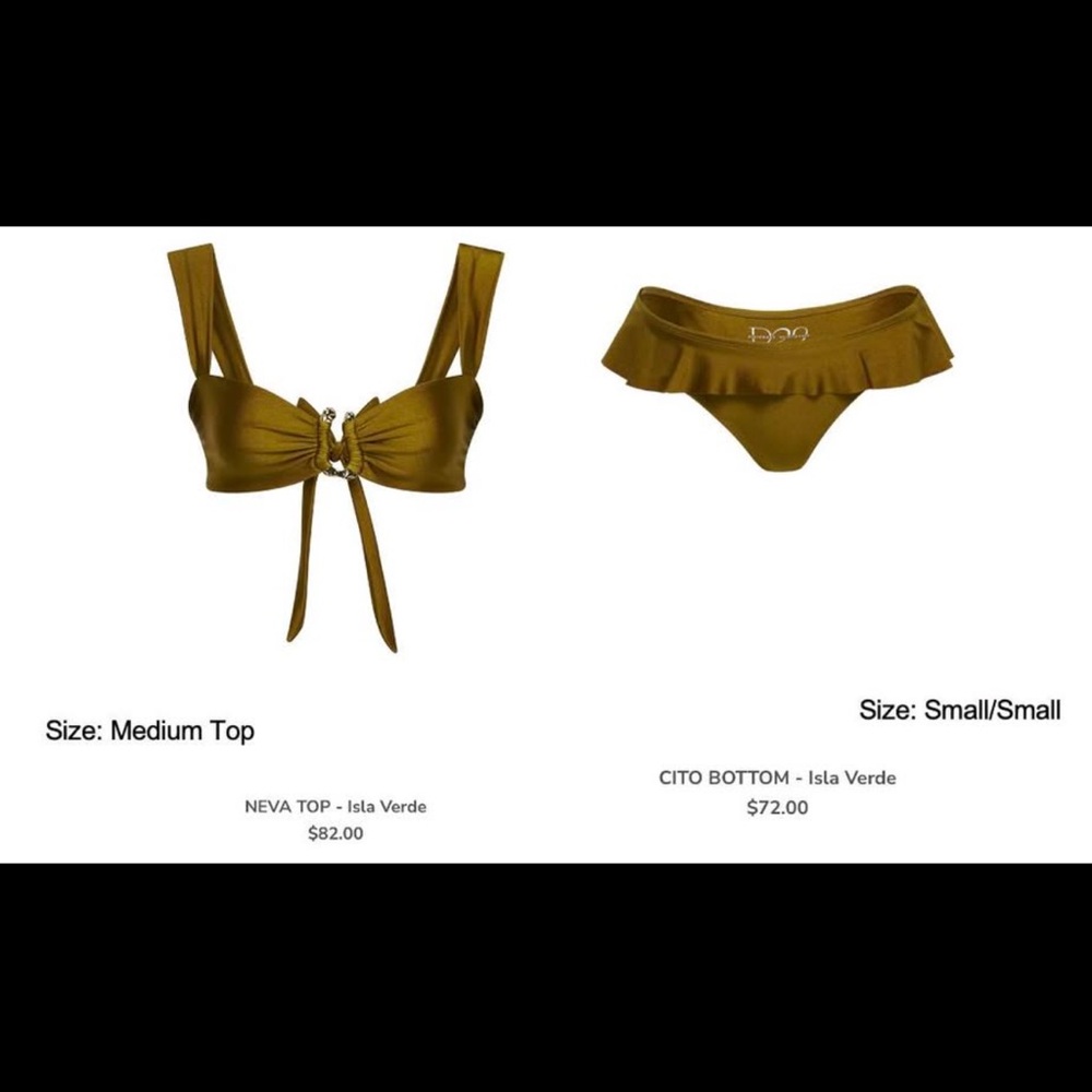Women's Olive Bikini Set from Diciembre 29 NEW